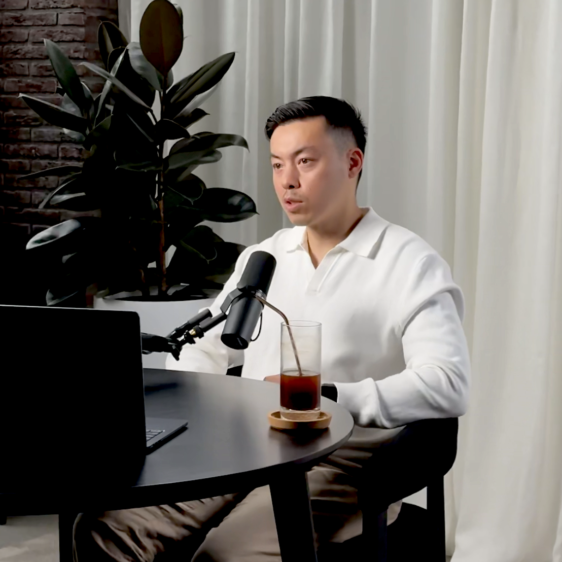 Buyers agent producing social media content at Sydney professional studio