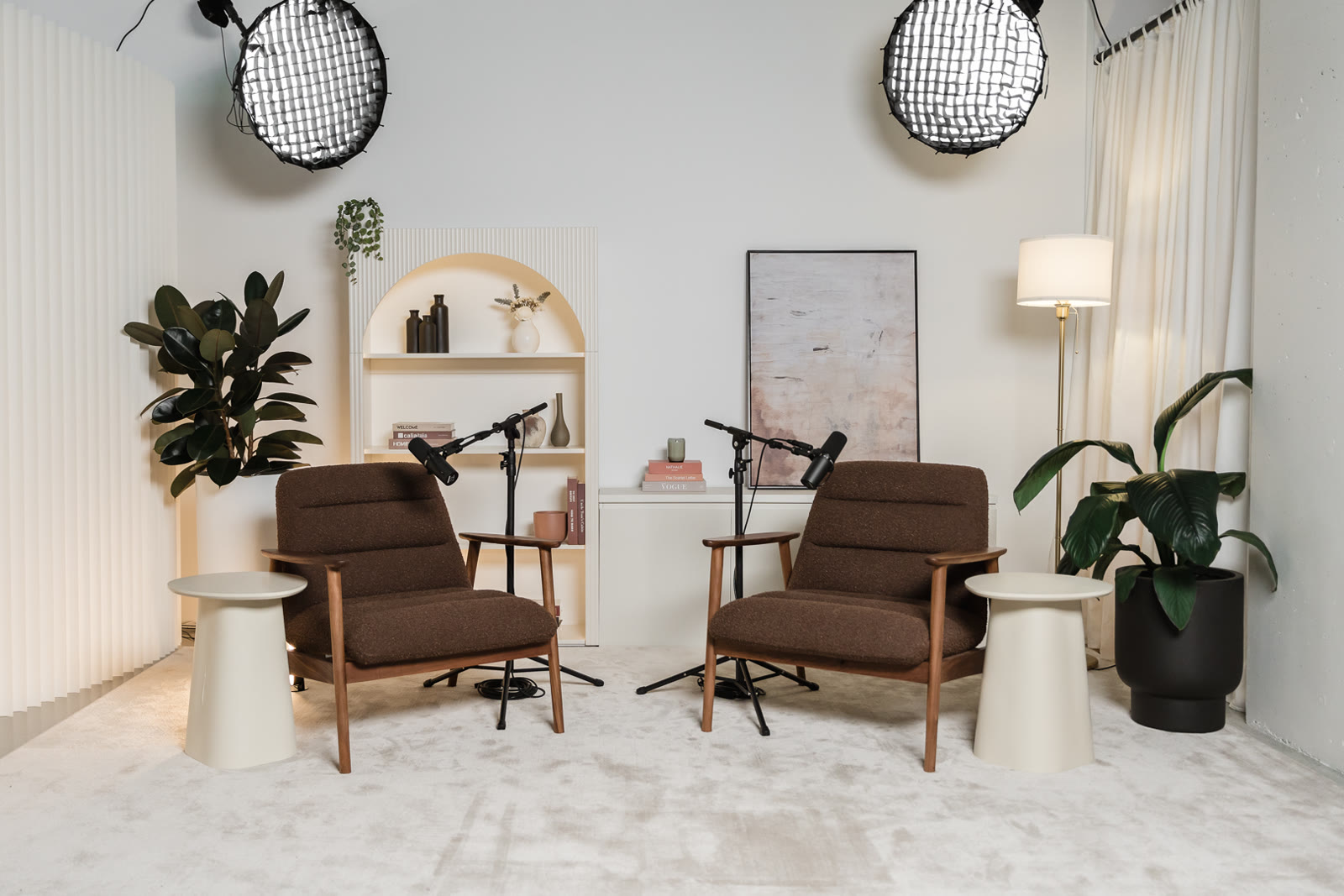 Podcast and interview set at Halcyon professional content studio Sydney